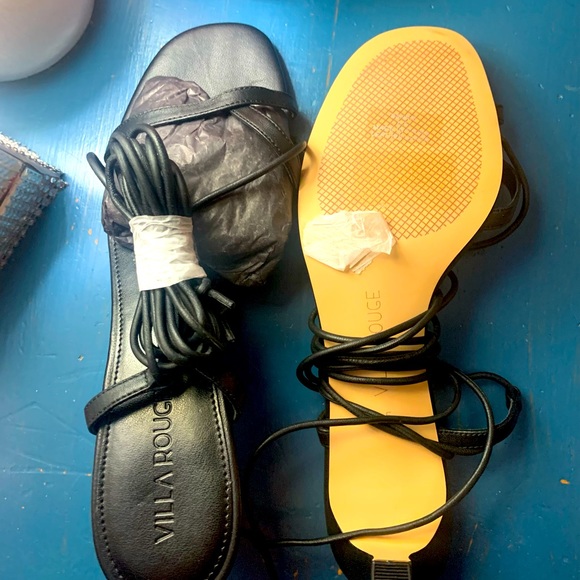 Villa Rough kitten heel tie up aviator sandal - Picture 3 of 4